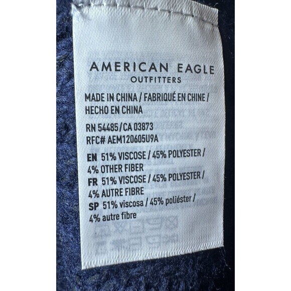 American Eagle Navy Oversized Open Knit Long Sleeve Sweater Women's MEDIUM NWT - Picture 9 of 13